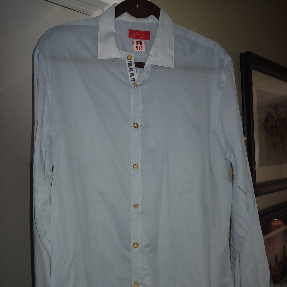 Zara Mens L Soft Cotton Dress Shirt